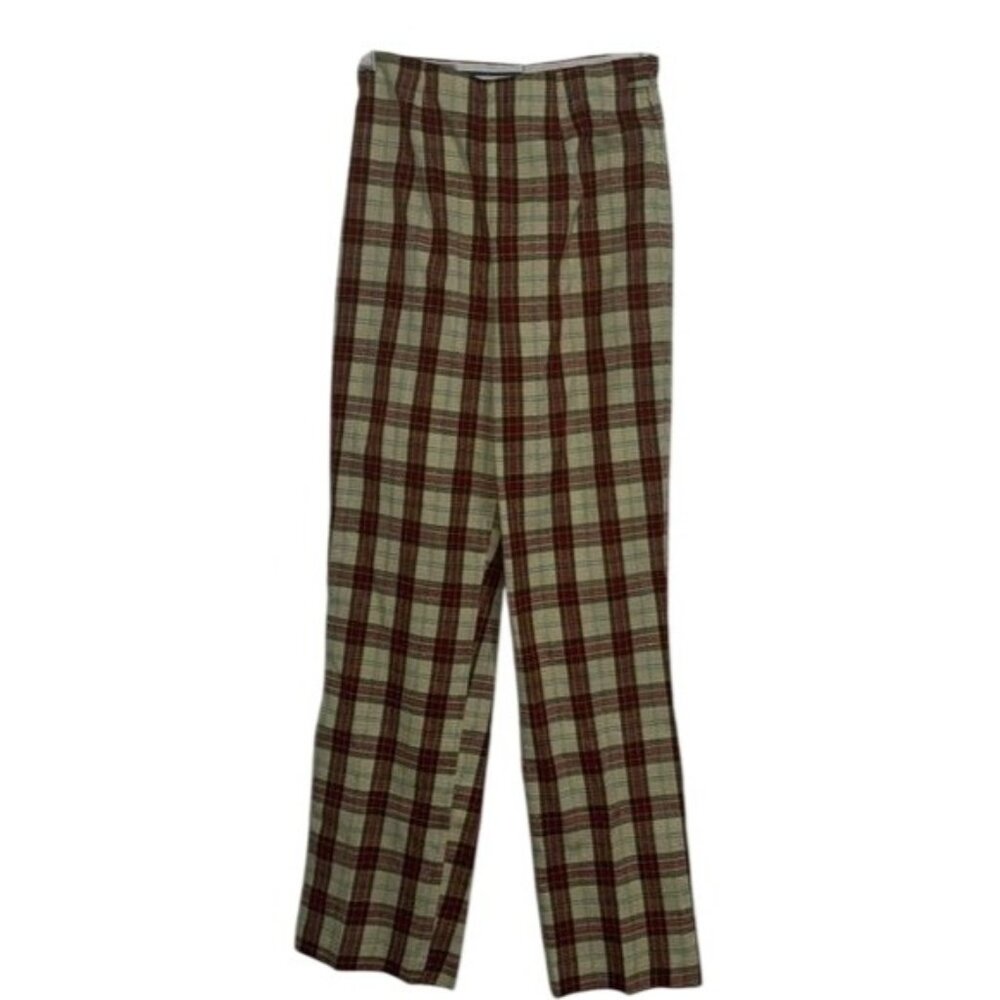 Vintage Shire-Tex Plaid Slacks By Davenshire Koratron Checkered Pants